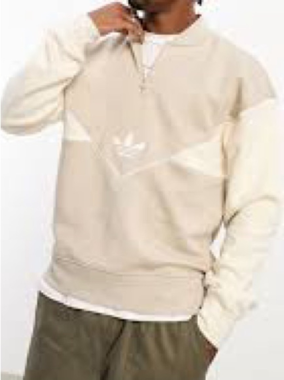 Adidas Originals Men’s Two Tone Half Zip Sweatshirt Trefoil Logo Sz XL